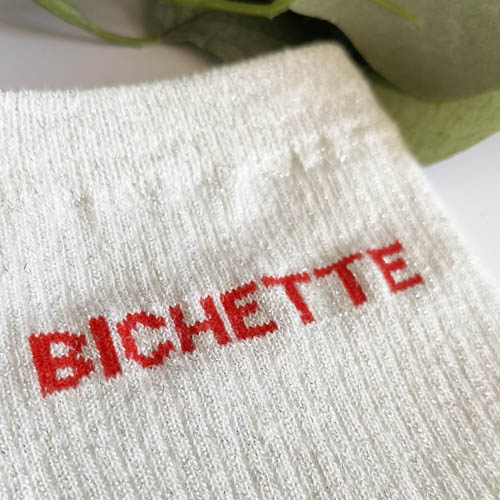 Chaussettes Bichette à Paillettes Blanches