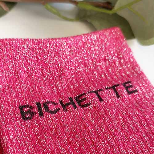 Chaussettes Bichette à paillettes roses