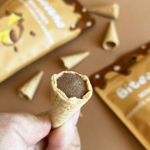 Mini cônes fourrés au chocolat noisette : la meilleure partie de la glace !