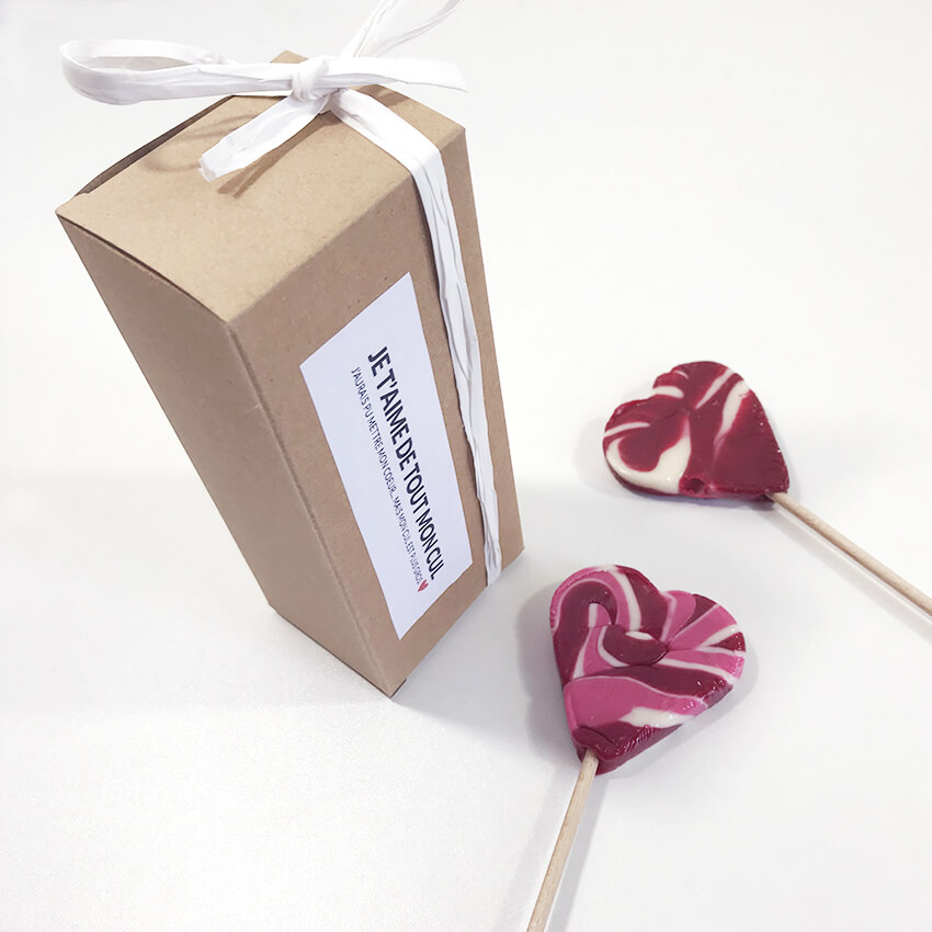 Sucettes coeur  Id e box  cadeau