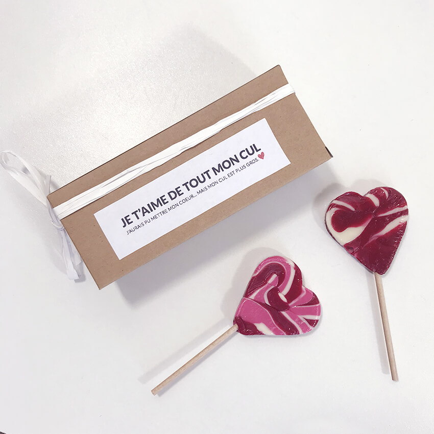 Sucettes coeur  Id e box  cadeau